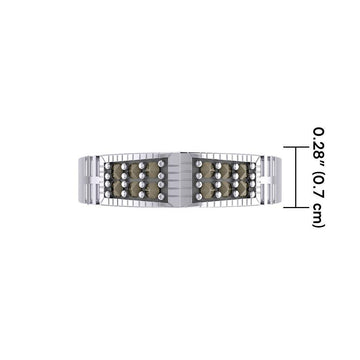 Modern Band Ring with Gemstones TRI1959 - Jewelry